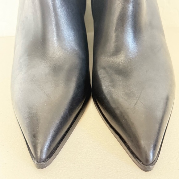 NEW Sam Edelman Weslie Buckled Black Leather Wedge Booties Women’s Size 9